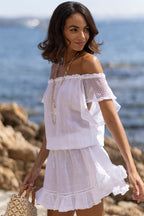 Astra Linen Dress White