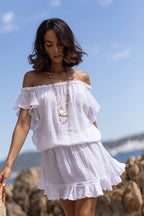 Astra Linen Dress White