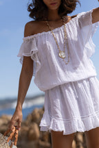 Astra Linen Dress White