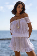 Astra Linen Dress White