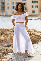 Zelda Cotton Skirt White