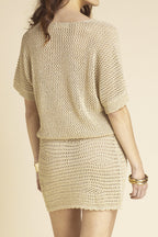 Livia Crochet Lurex Skirt Gold