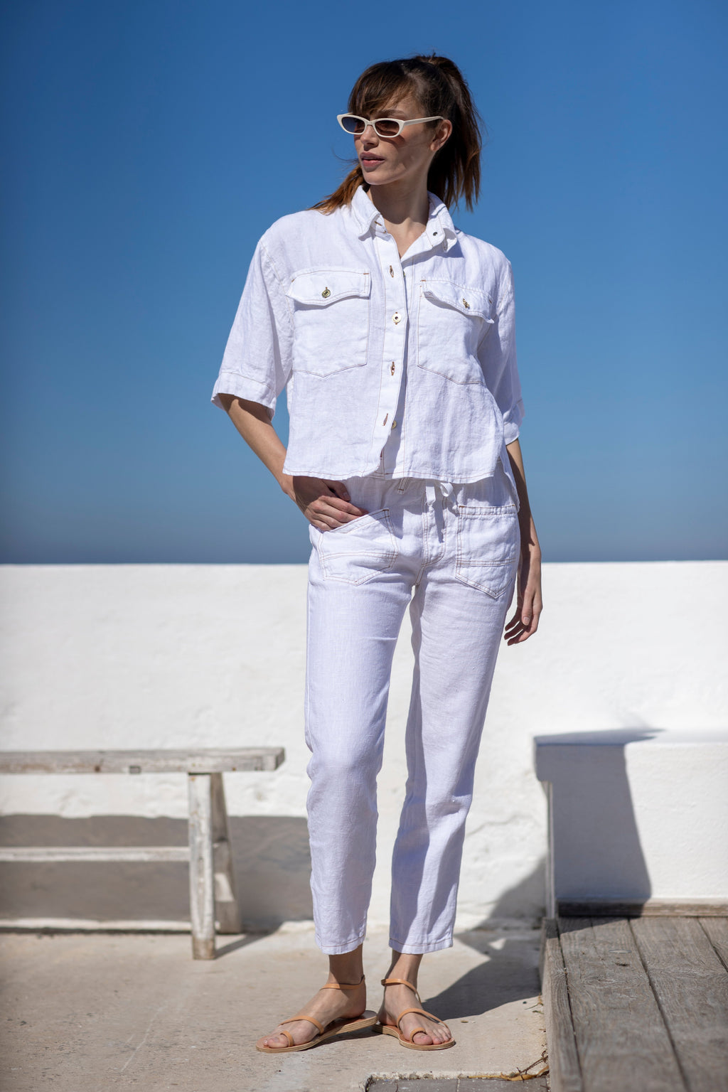 Commando Linen Jeans White
