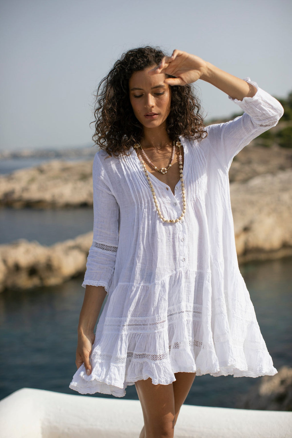 Bella Ciao Linen Dress White
