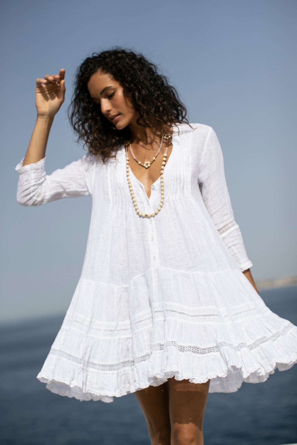 Bella Ciao Linen Dress White