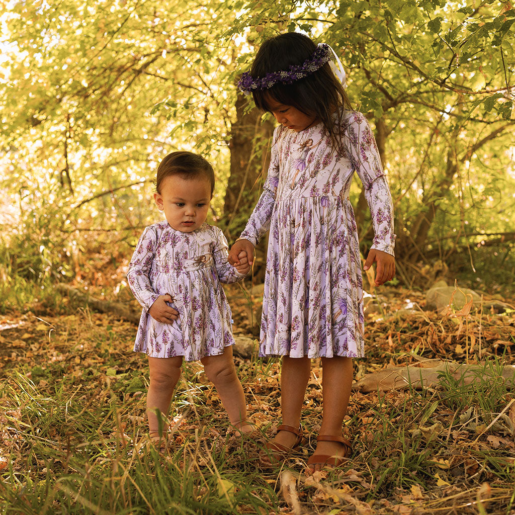 Lavender Fairy Twirl Bodysuit Dress