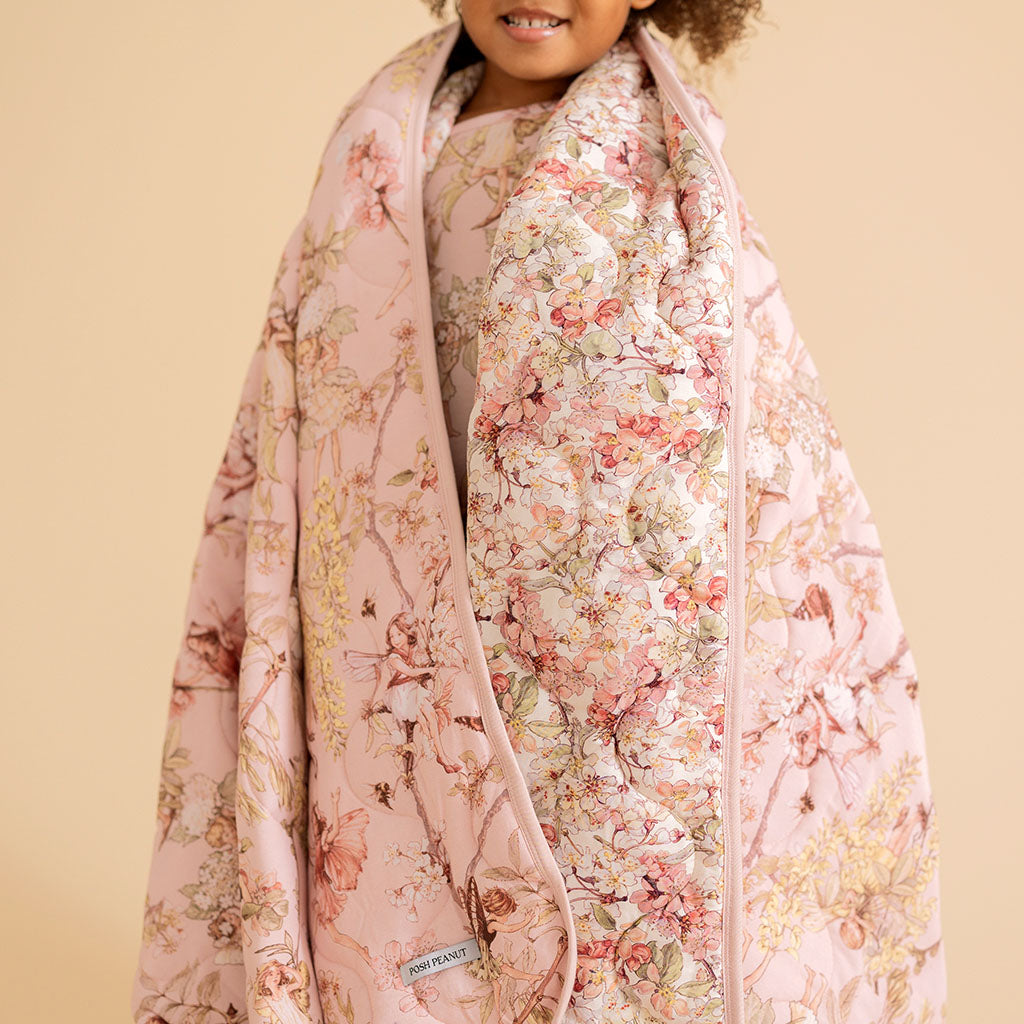 Flower Fairies of the Trees & Flower Fairy Blossoms Reversible Quilted Patoo® Blanket