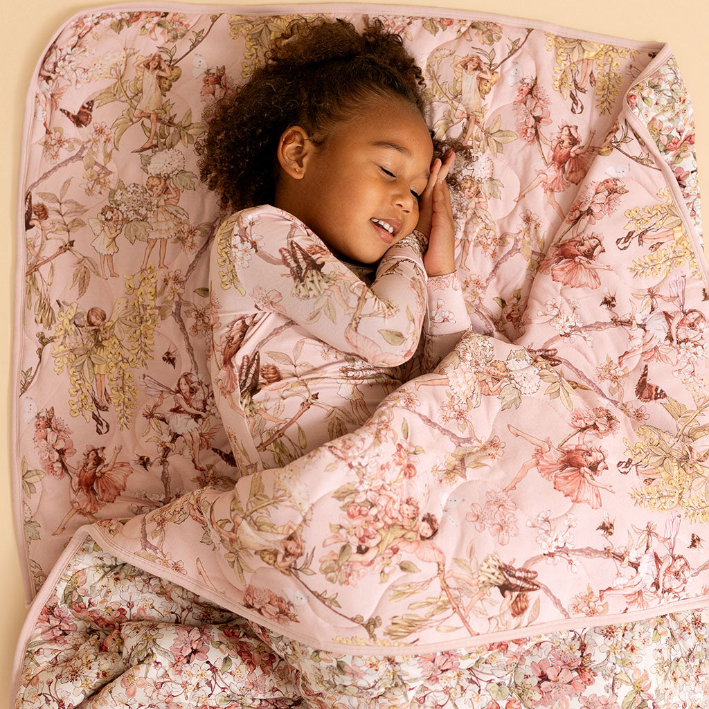 Flower Fairies of the Trees & Flower Fairy Blossoms Reversible Quilted Patoo® Blanket