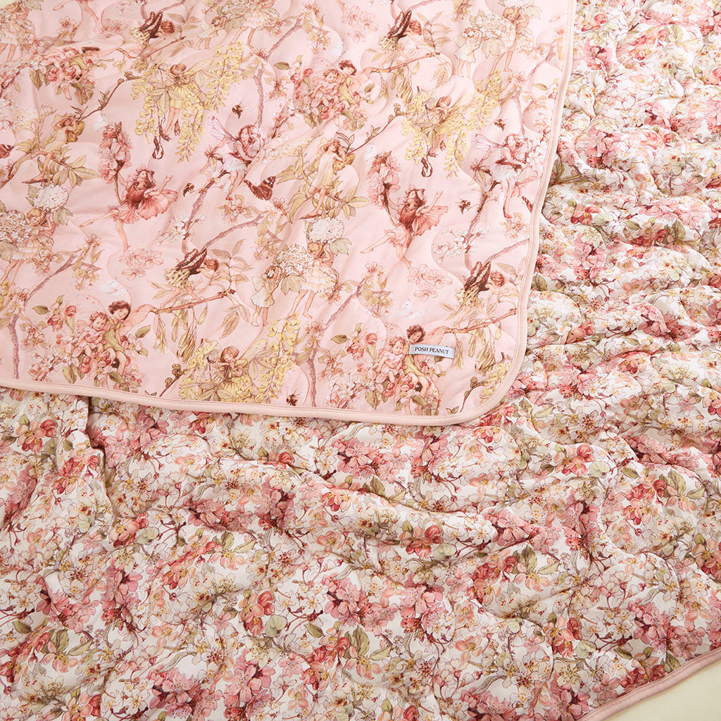 Flower Fairies of the Trees & Flower Fairy Blossoms Reversible Quilted Patoo® Blanket