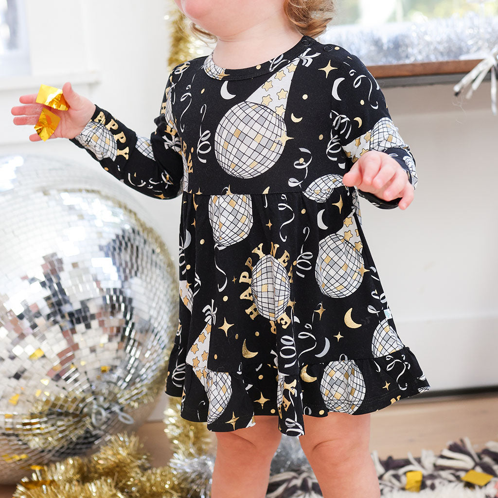 Midnight Bash Ruffled Bodysuit Dress