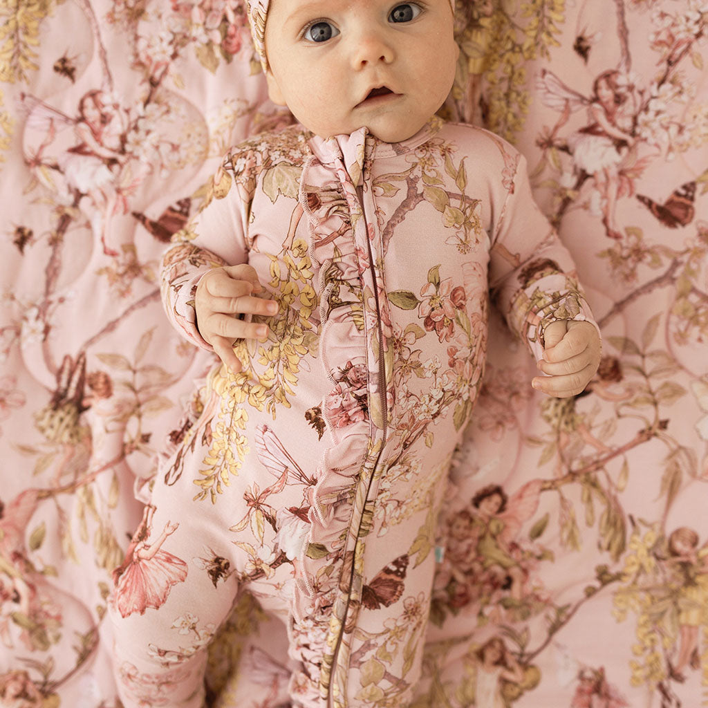 Flower Fairies of the Trees Footie Ruffled Zippered One Piece