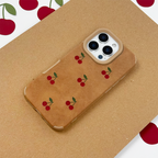 Suedette Phone Case - Cherries