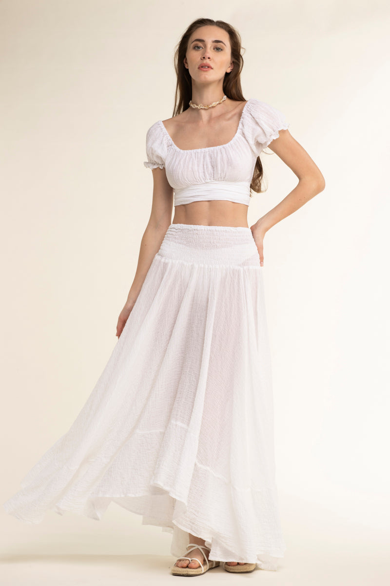 Zelda Cotton Skirt White