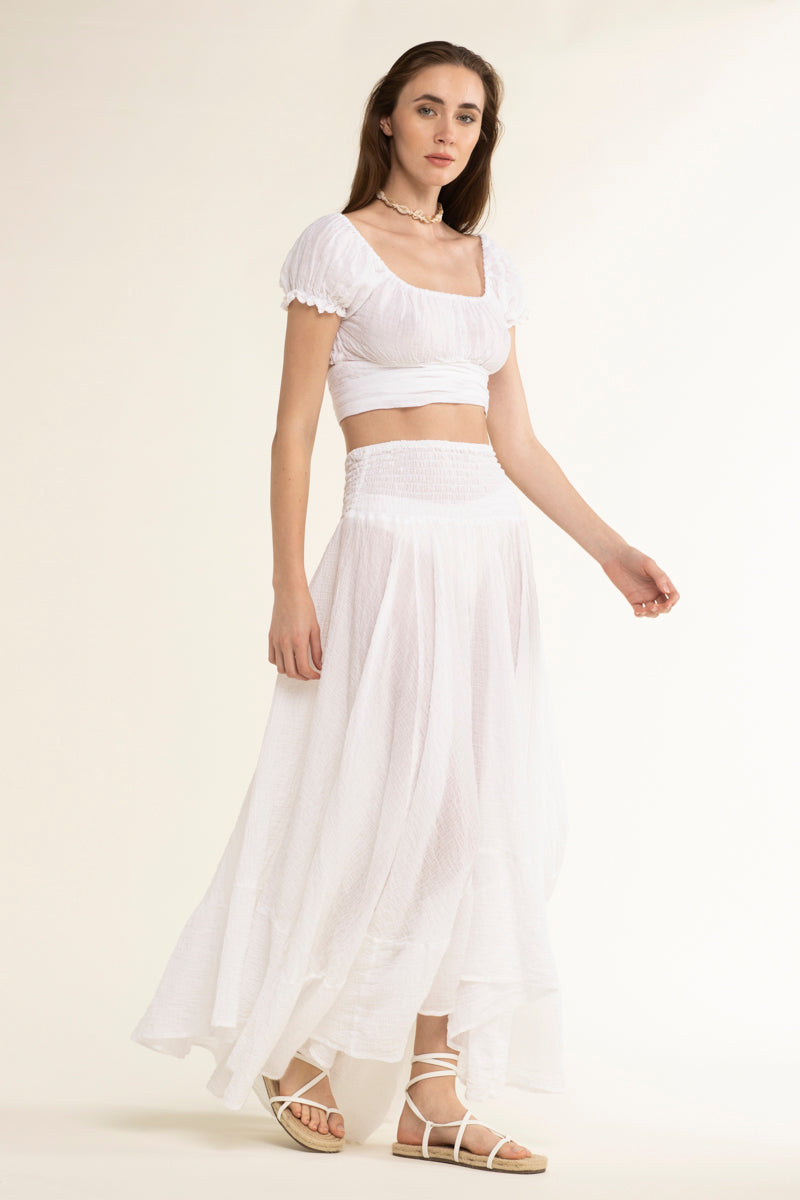 Zelda Cotton Skirt White