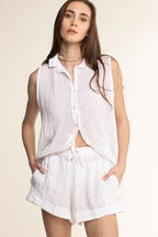 Nina Linen Shorts White