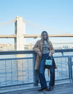 Anastasio Micro Crossbody Handbag Eggshell Blue Leather - Retro Tiger Embroidery