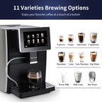 Hipresso Super-automatic Espresso Coffee Machine with Large 7 Display for Brewing Americano.Cappuccino. Latte. Macchiato.Flat White. Espresso Drinks