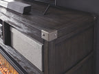 Todoe - Gray - 2 Pc. - 65 TV Stand with Wide Fireplace Insert