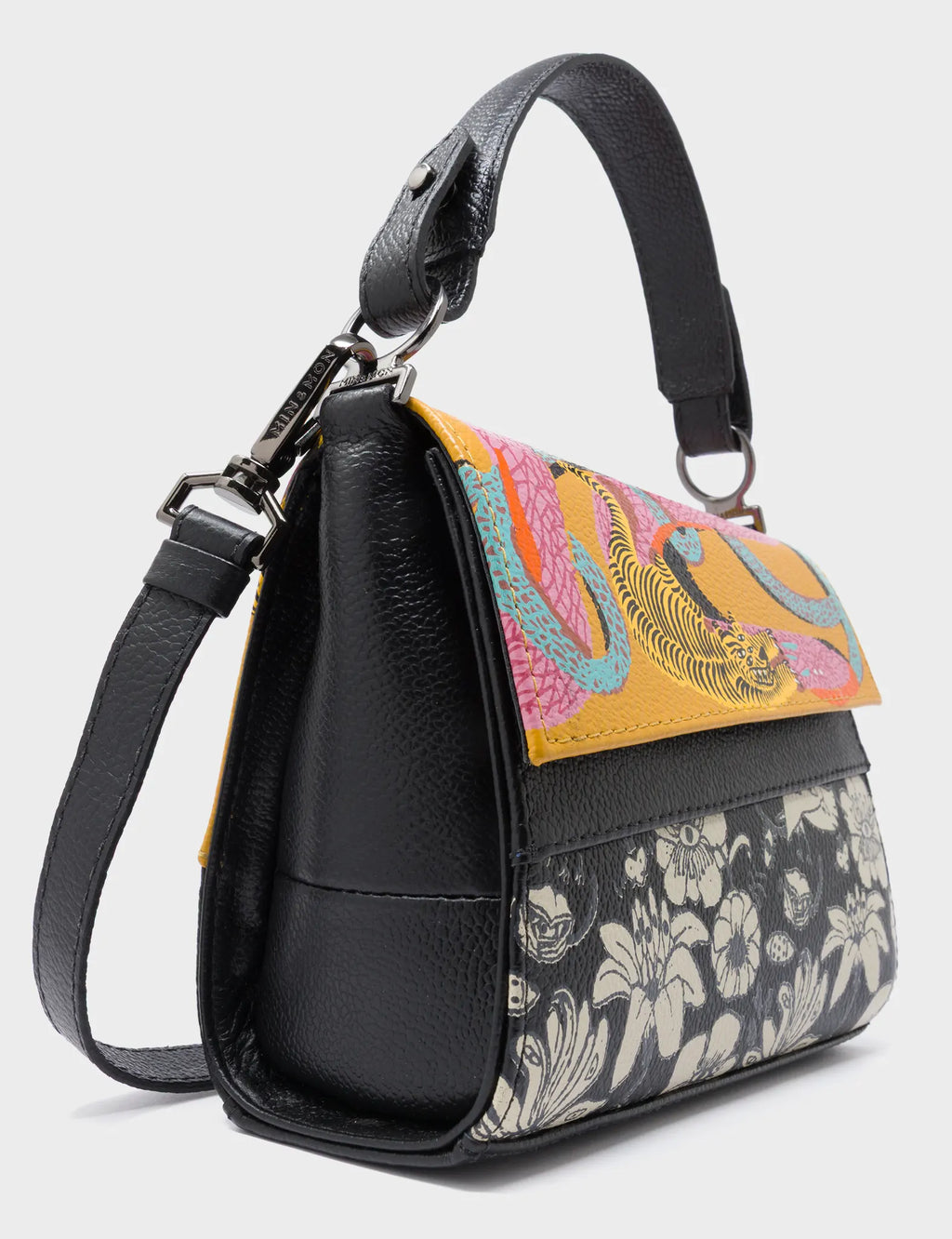 Anastasio Micro Crossbody Handbag Black Leather - Tangle Tales Black Design