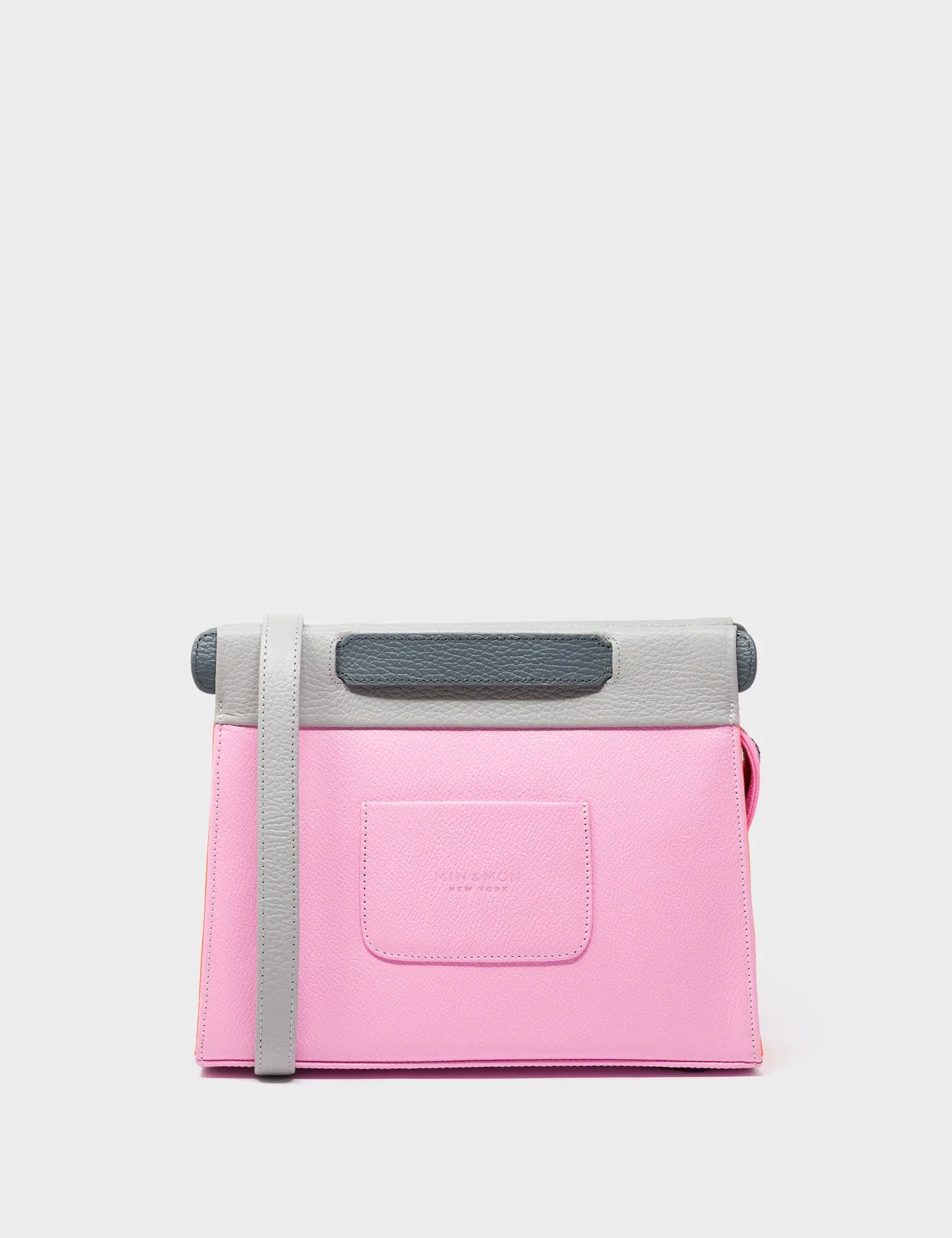 Vali Crossbody Soft Neon Pink and Moonwalk Gray - All Over Eyes Embroidery