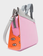 Vali Crossbody Soft Neon Pink and Moonwalk Gray - All Over Eyes Embroidery