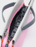Vali Crossbody Soft Neon Pink and Moonwalk Gray - All Over Eyes Embroidery