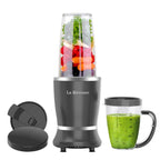 La Reveuse Personal Size Blender 250 Watts Power for Shakes Smoothies Seasonings Sauces with 1 Piece 15 oz Cup.1 Piece 10 oz Mug.BPA Free (Black)