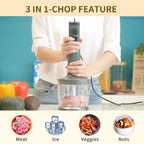 La Reveuse Immersion Hand Blender. 3 in 1. 300 Watts 2 Speeds Multi-purpose with Whisk.Mixing Beaker.Food Chopper Grinder attachments