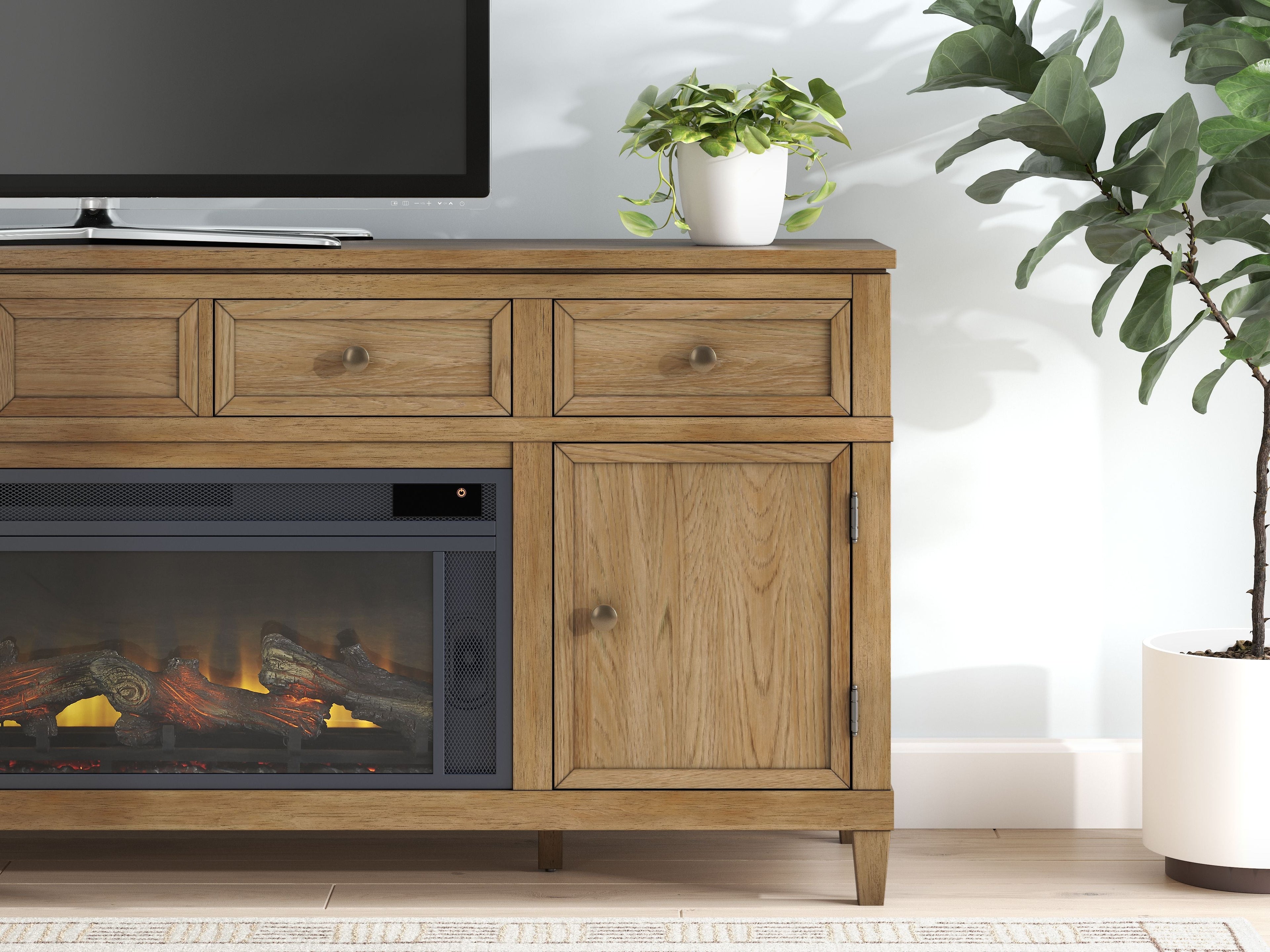 Sharlance - 81 TV Stand With Electric Fireplace