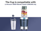 18 oz Replacement Spare Bottle Cup with Travel Lid Only Fits La Reveuse Smoothie 1000W Pro Blender model LARB2305