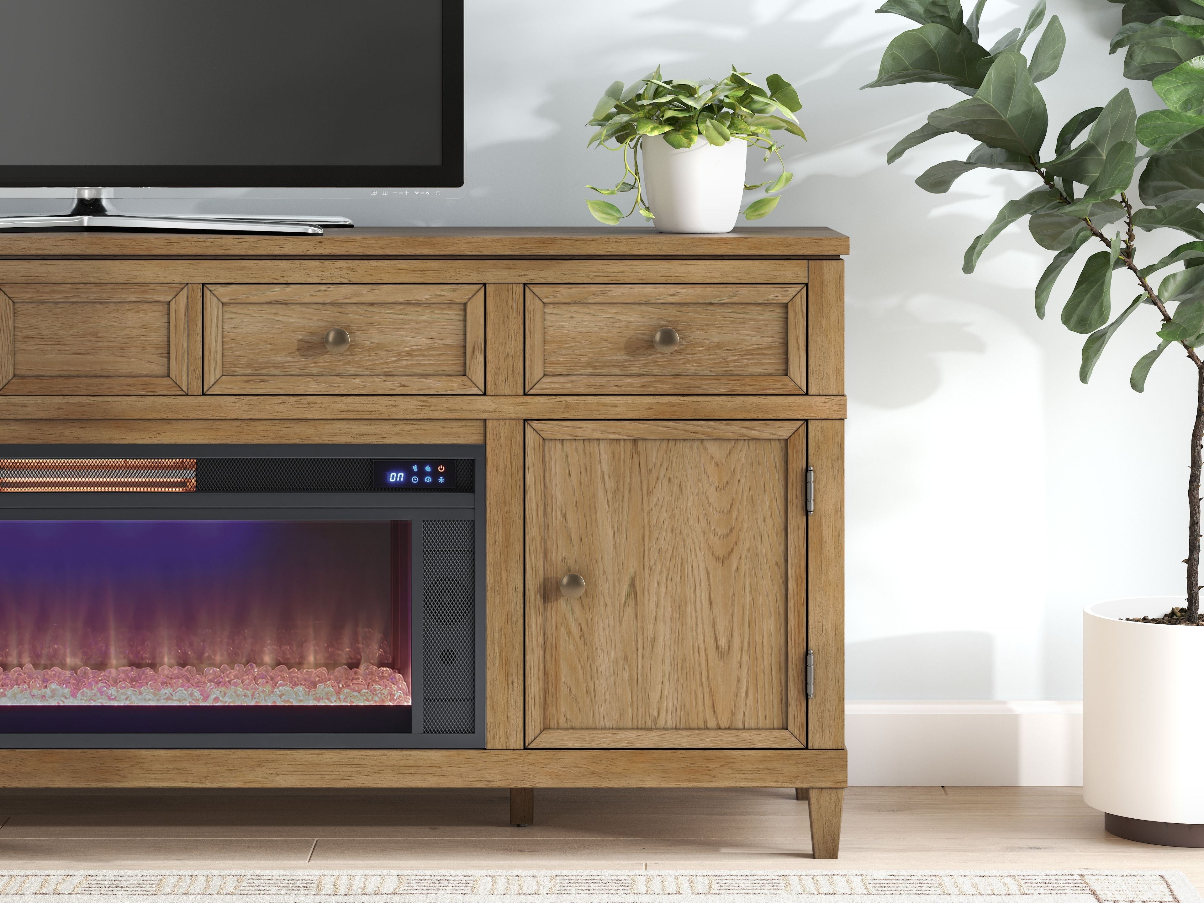 Sharlance - 81 TV Stand With Electric Fireplace
