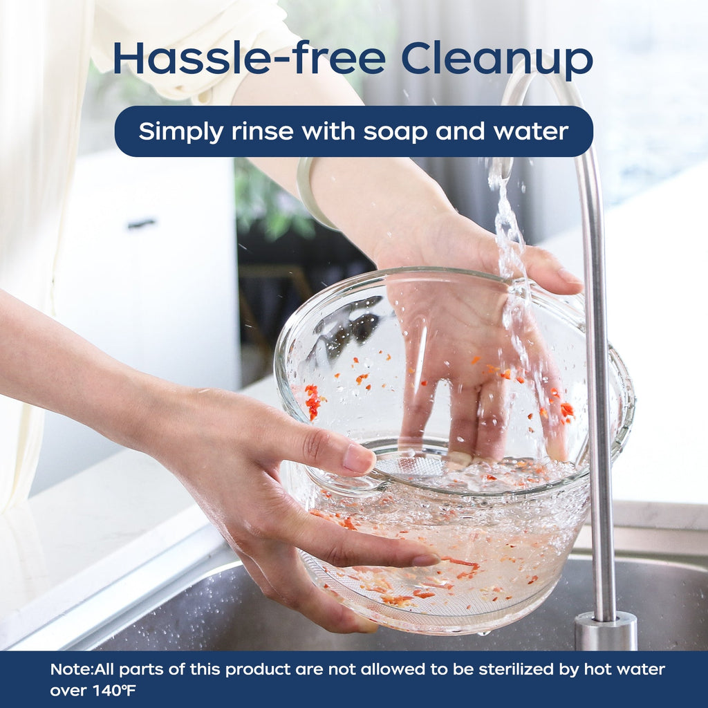 La Reveuse Food Processor.Electric Food Chopper with 7-Cup (1.7L) Glass Bowl. 4 Bi-Level Blades for Chopping.Grinding.Mincing.Whisking.Meal Prep.300W.Blue