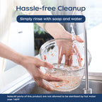 La Reveuse Food Processor.Electric Food Chopper with 7-Cup (1.7L) Glass Bowl. 4 Bi-Level Blades for Chopping.Grinding.Mincing.Whisking.Meal Prep.300W.Blue