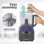 La Reveuse 4 Cup Food Processor Vegetable Chopper. 400 Watts. for Slicing.Shredding.Grating.Juicing.Emulsfying.Mixing