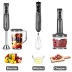 La Reveuse Immersion Hand Blender. 3 in 1. 300 Watts 2 Speeds Multi-purpose with Whisk.Mixing Beaker.Food Chopper Grinder attachments