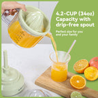 La Reveuse Electric Citrus Juicer 34 oz for Grapefruit Orange Lemon Lime Juice. 40W. Grayish Yellow