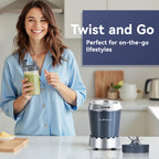 La Reveuse Personal Size Smoothie Blender Pro. 1000W High Speed with 24oz To-Go Cup. Ideal for Smoothies.Protein Shakes. Frozen Drinks. Food Prep. Gray