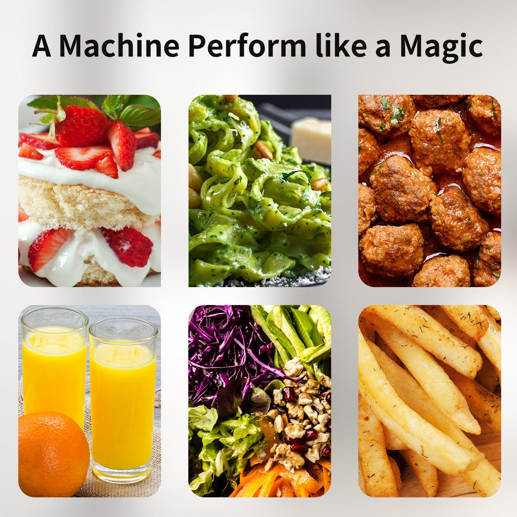 La Reveuse 4 Cup Food Processor Vegetable Chopper. 400 Watts. for Slicing.Shredding.Grating.Juicing.Emulsfying.Mixing