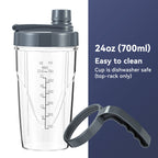La Reveuse Personal Size Smoothie Blender Pro. 1000W High Speed with 24oz To-Go Cup. Ideal for Smoothies.Protein Shakes. Frozen Drinks. Food Prep. Gray