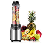 La Reveuse Smoothies Blender 300 Watt with 18 oz BPA Free Portable Travel Sports Bottle (Silver)