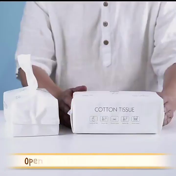 Disposable Cotton Face Towel for Sensitive Skin – 100% Pure Cotton, Wet and Dry Use, 50pcs or 100pcs