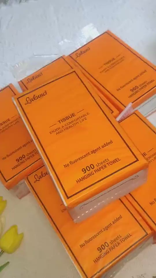 Premium Boxed 【6 Packs Gift 2 Hooks】4-Ply Disposable Napkins Deluxe Soft Facial Tissue Wall-Mounted Baby Tissue