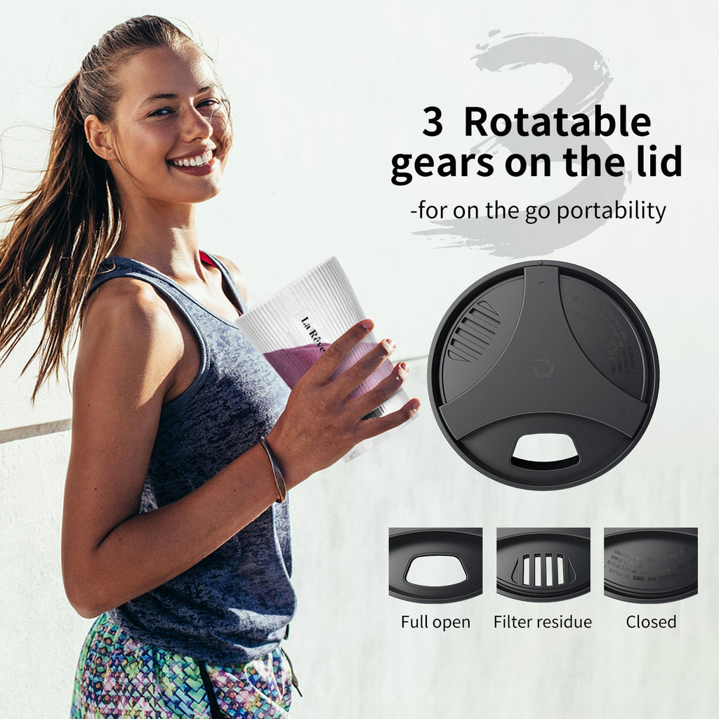 La Reveuse Personal Size Blender 250 Watts Power for Shakes Smoothies Seasonings Sauces with 15 oz Portable To Go Cup.BPA Free