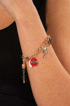 Red Georgia Charm Bracelet