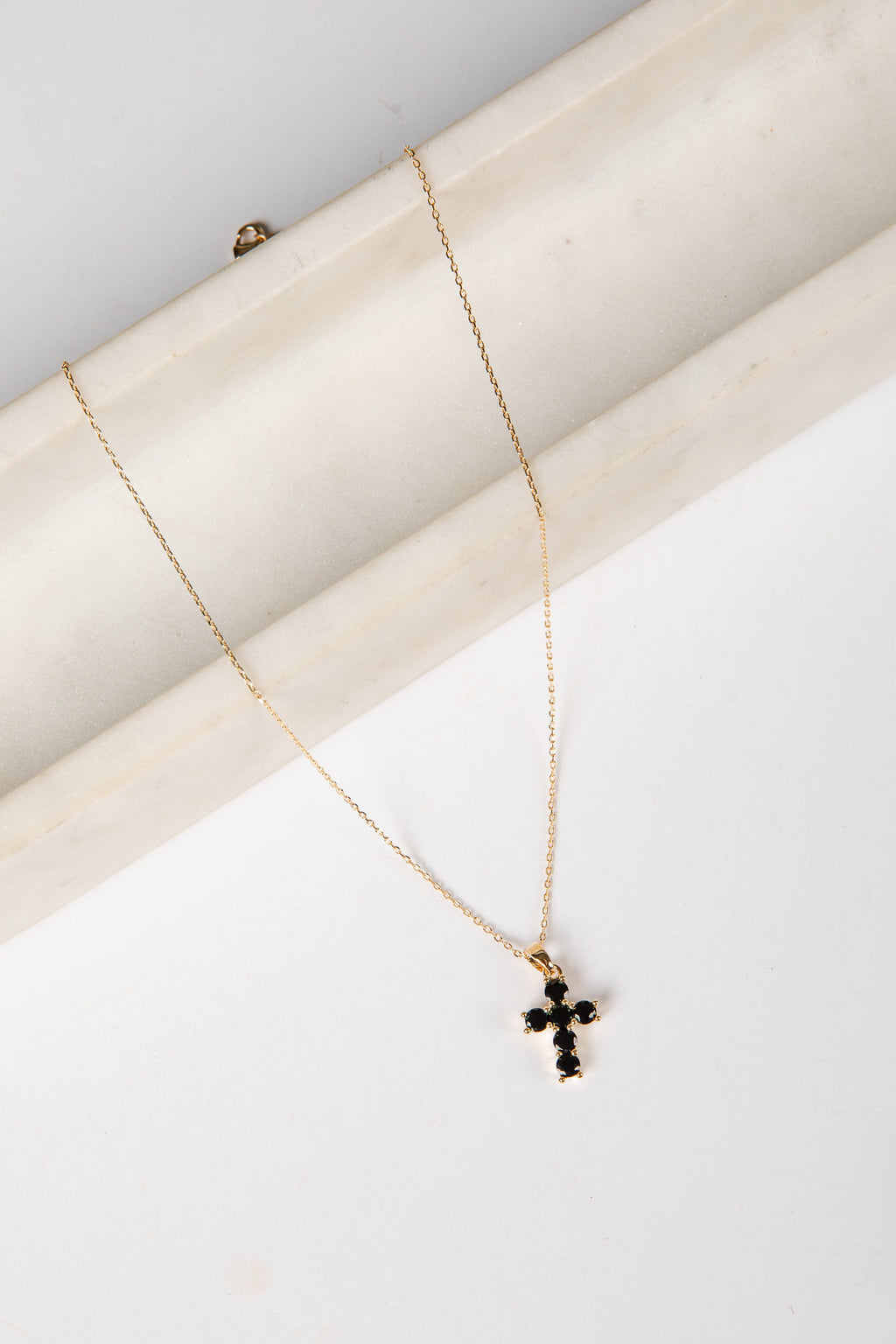 Jamie Gold Gemstone Cross Necklace