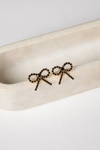 Jasmine Gold Rhinestone Bow Earrings