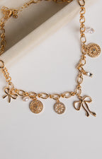Cameron Gold Bow Charm Necklace