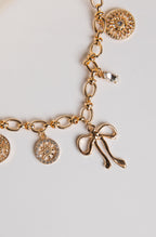 Cameron Gold Bow Charm Necklace