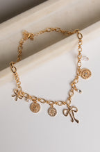 Cameron Gold Bow Charm Necklace