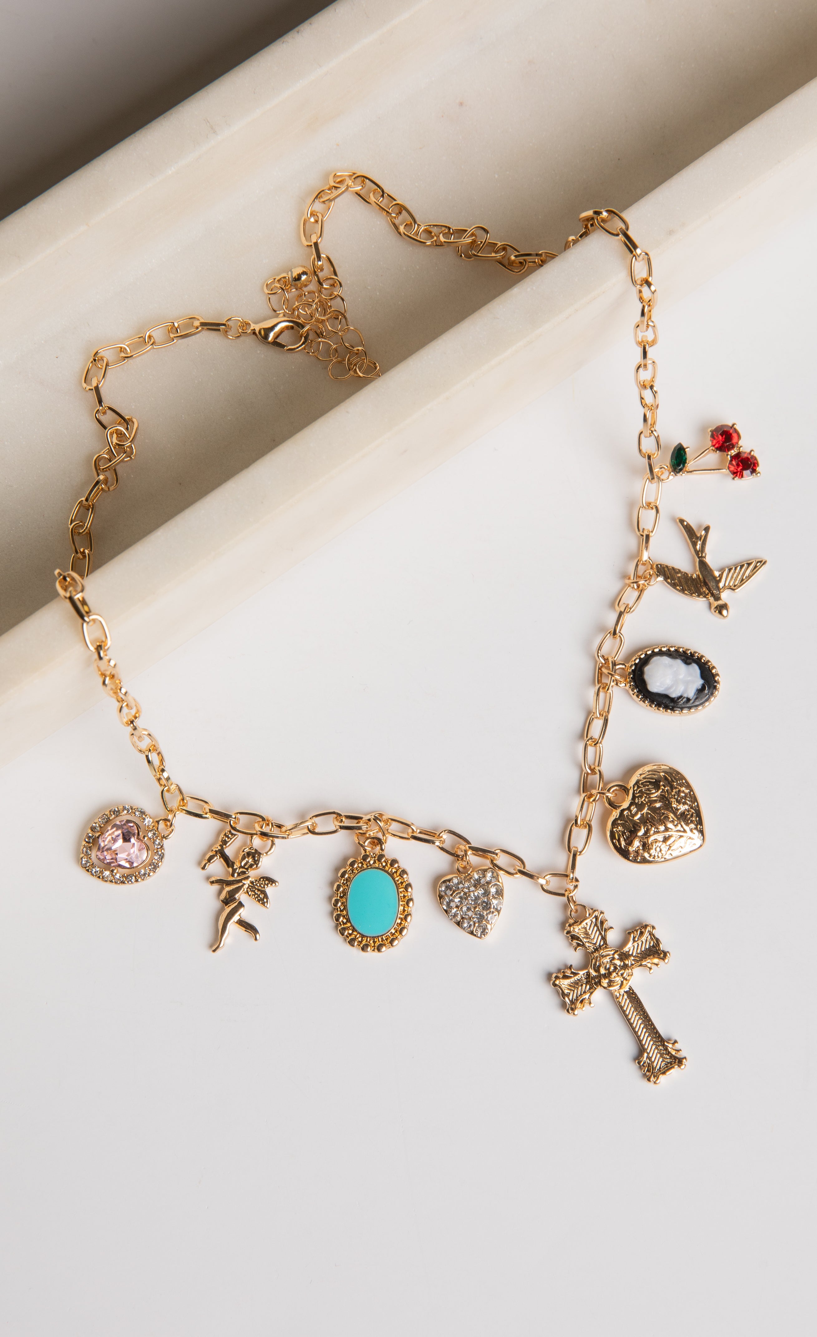 Cassidy Gold Charm Necklace